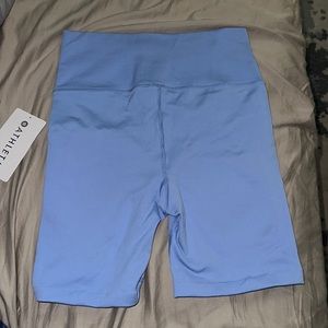 US size Medium baby blue athleta biker shorts.